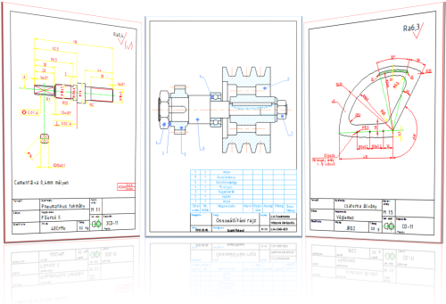 2D összeállítási rajzok (hallgatói munkák)